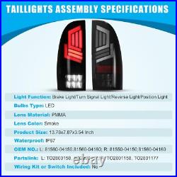 LED Tail Lights For 2005-2015 Toyota Tacoma Turn Signal Lamps Black Smoked PAIR