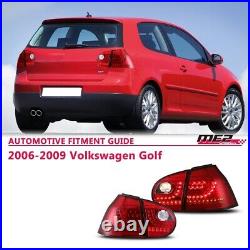 LED Tail Lights For 2006-2009 Volkswagen Golf5/GTI/Rabbit Red Rear Brake Lamps