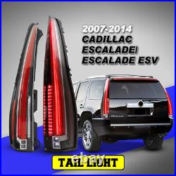 LED Tail Lights For 2007-2014 Cadillac Escalade ESV 4th Gen Style Rear Lamp PAIR