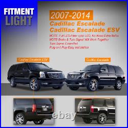 LED Tail Lights For 2007-2014 Cadillac Escalade ESV 4th Gen Style Rear Lamp PAIR