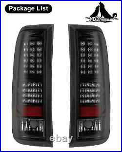 LED Tail Lights For 2007-2014 Chevy Silverado 1500 2500HD Brake Lamp Black Clear