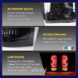LED Tail Lights For 2007-2014 Chevy Silverado 1500 2500 Black Smoke Lens Lamps