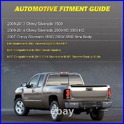 LED Tail Lights For 2007-2014 Chevy Silverado 1500 2500 Black Smoke Lens Lamps