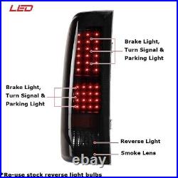 LED Tail Lights For 2007-2014 Chevy Silverado 1500 2500 Brake Rear Lamps Smoke