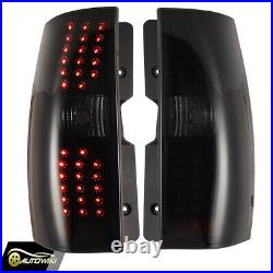 LED Tail Lights For 2007-2014 Chevy Suburban Tahoe Brake Lamps Pair Black Smoke