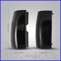 LED Tail Lights For 2007-2014 Chevy Suburban Tahoe Brake Lamps Pair Black Smoke