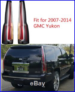 LED Tail Lights For 2007-2014 GMC Yukon Chevrolet Tahoe Suburban Red Clear Lens