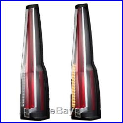 LED Tail Lights For 2007-2014 GMC Yukon Chevrolet Tahoe Suburban Red Clear Lens