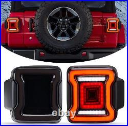 LED Tail Lights For 2008-2017 Jeep Wrangler JK Sequential Rear Turn Signal Lamps