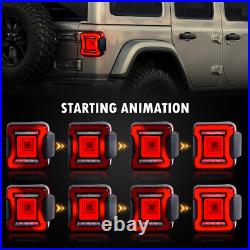 LED Tail Lights For 2008-2017 Jeep Wrangler JK Sequential Rear Turn Signal Lamps
