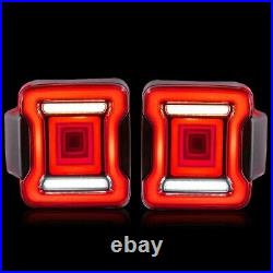 LED Tail Lights For 2008-2017 Jeep Wrangler JK Sequential Rear Turn Signal Lamps
