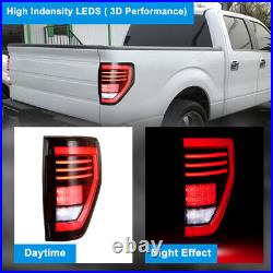 LED Tail Lights For 2009-2014 Ford F150 Sequential Signals Bar Lamps Left+Right