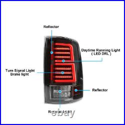 LED Tail Lights For 2009-2018 Dodge Ram 1500 2500 3500 Black Brake Lamps Pair