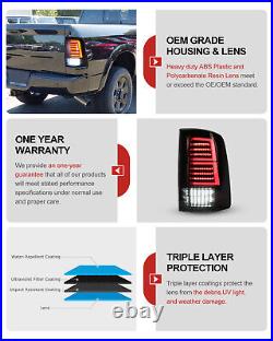 LED Tail Lights For 2009-2018 Dodge Ram 1500/2500/3500 Black Clear Brake Lamps