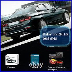 LED Tail Lights For 2012-2018 BMW 3 Series F30 Sequential Turn Signal Rear Lamps