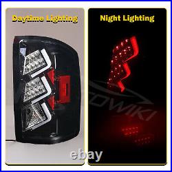 LED Tail Lights For 2014-2015 GMC Sierra 1500 2500HD 3500HD Black Clear Lamps