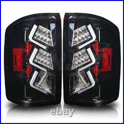 LED Tail Lights For 2014-2015 GMC Sierra 1500 2500HD 3500HD Black Clear Lamps