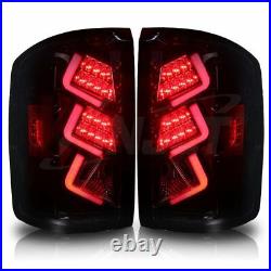 LED Tail Lights For 2014-2015 GMC Sierra 1500 2500HD 3500HD Black Clear Lamps