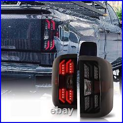 LED Tail Lights For 2014-2018 Chevy Silverado 1500 2500 HD 3500 HD Black Smoke