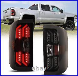 LED Tail Lights For 2014-2018 Chevy Silverado 1500 2500 HD 3500 HD Lamps Smoke