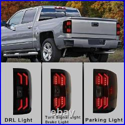 LED Tail Lights For 2014-2018 Chevy Silverado 1500 2500 HD 3500 HD Lamps Smoke