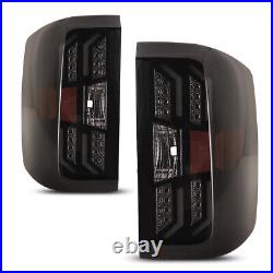 LED Tail Lights For 2014-2018 Chevy Silverado 1500 2500 HD 3500 HD Lamps Smoke