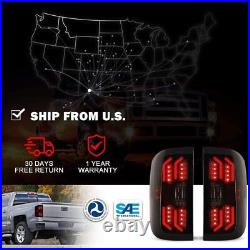 LED Tail Lights For 2014-2018 Chevy Silverado 1500 2500 HD 3500 HD Lamps Smoke