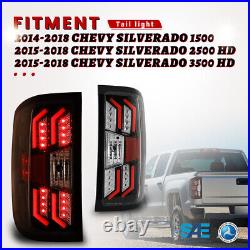LED Tail Lights For 2014-2019 Chevy Silverado 1500 2500 3500 HD Rear Brake Lamps