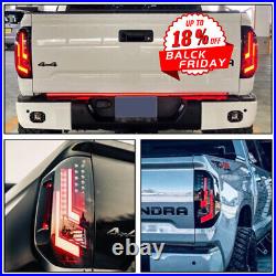 LED Tail Lights For 2014-2021 Toyota Tundra DRL Brake Lamps Black Smoke 1 Pair