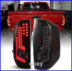 LED Tail Lights For 2014-2021 Toyota Tundra DRL Brake Lamps Black Smoke 1 Pair