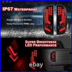 LED Tail Lights For 2014-2021 Toyota Tundra DRL Brake Lamps Black Smoke 1 Pair