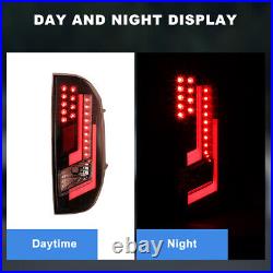 LED Tail Lights For 2014-2021 Toyota Tundra DRL Brake Lamps Black Smoke 1 Pair
