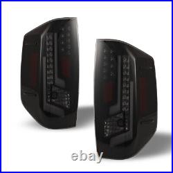 LED Tail Lights For 2014-2021 Toyota Tundra DRL Brake Lamps Black Smoke 1 Pair