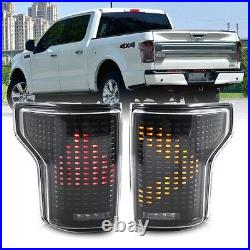 LED Tail Lights For 2015-2020 Ford F150 F-150 LED Sequential Rear Lamp Animation