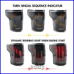 LED Tail Lights For 2015-2020 Ford F150 F-150 LED Sequential Rear Lamp Animation