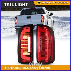 LED Tail Lights For 2015-2022 Chevy Colorado/GMC Canyon Red Lnes Rear Brake Lamp