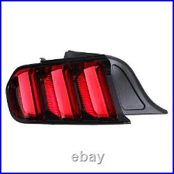 LED Tail Lights For 2015-2022 Ford Mustang Sequential Signals Lamps Red Lens L&R