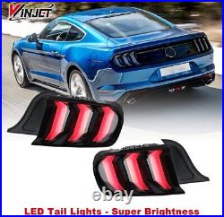 LED Tail Lights For 2015-2022 Ford Mustang Sequential Smoke Turn Signal Lamps