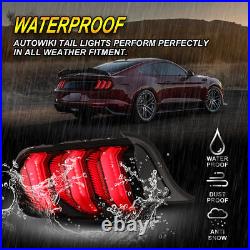 LED Tail Lights For 2015-2022 Ford Mustang Sequential Smoke Turn Signal Lamps