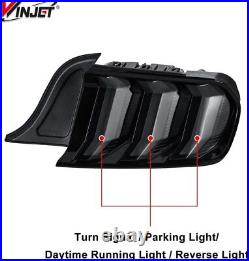 LED Tail Lights For 2015-2022 Ford Mustang Sequential Smoke Turn Signal Lamps