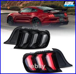 LED Tail Lights For 2015-2022 Ford Mustang Sequential Turn Signal Smoke Lens