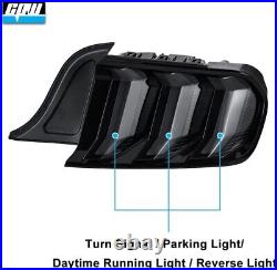 LED Tail Lights For 2015-2022 Ford Mustang Sequential Turn Signal Smoke Lens