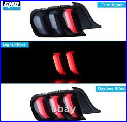 LED Tail Lights For 2015-2022 Ford Mustang Sequential Turn Signal Smoke Lens