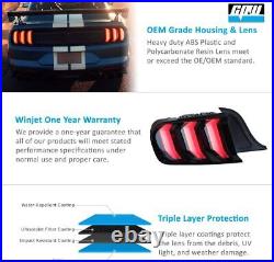 LED Tail Lights For 2015-2022 Ford Mustang Sequential Turn Signal Smoke Lens