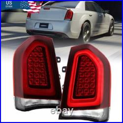 LED Tail Lights For 2015-2023 Chrysler 300 Black Trim LED Tail Light Brake Lamps