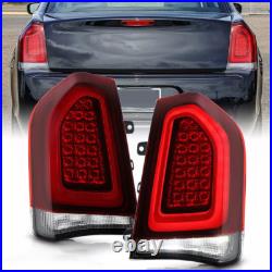LED Tail Lights For 2015-2023 Chrysler 300 Black Trim LED Tail Light Brake Lamps