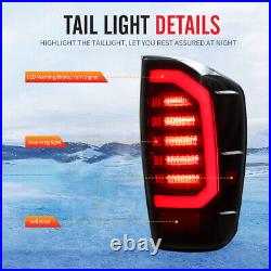 LED Tail Lights For 2016-2023 Toyota Tacoma Brake Rear Lamps Black Smoke Red