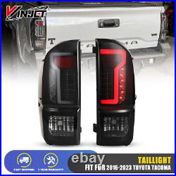 LED Tail Lights For 2016-2023 Toyota Tacoma LED DRL Rear Lamps Black Smoke Lens