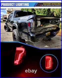 LED Tail Lights For 2016-2023 Toyota Tacoma LED DRL Rear Lamps Black Smoke Lens