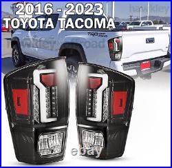 LED Tail Lights For 2016-2023 Toyota Tacoma Rear Brake Lamps Black Clear Lens